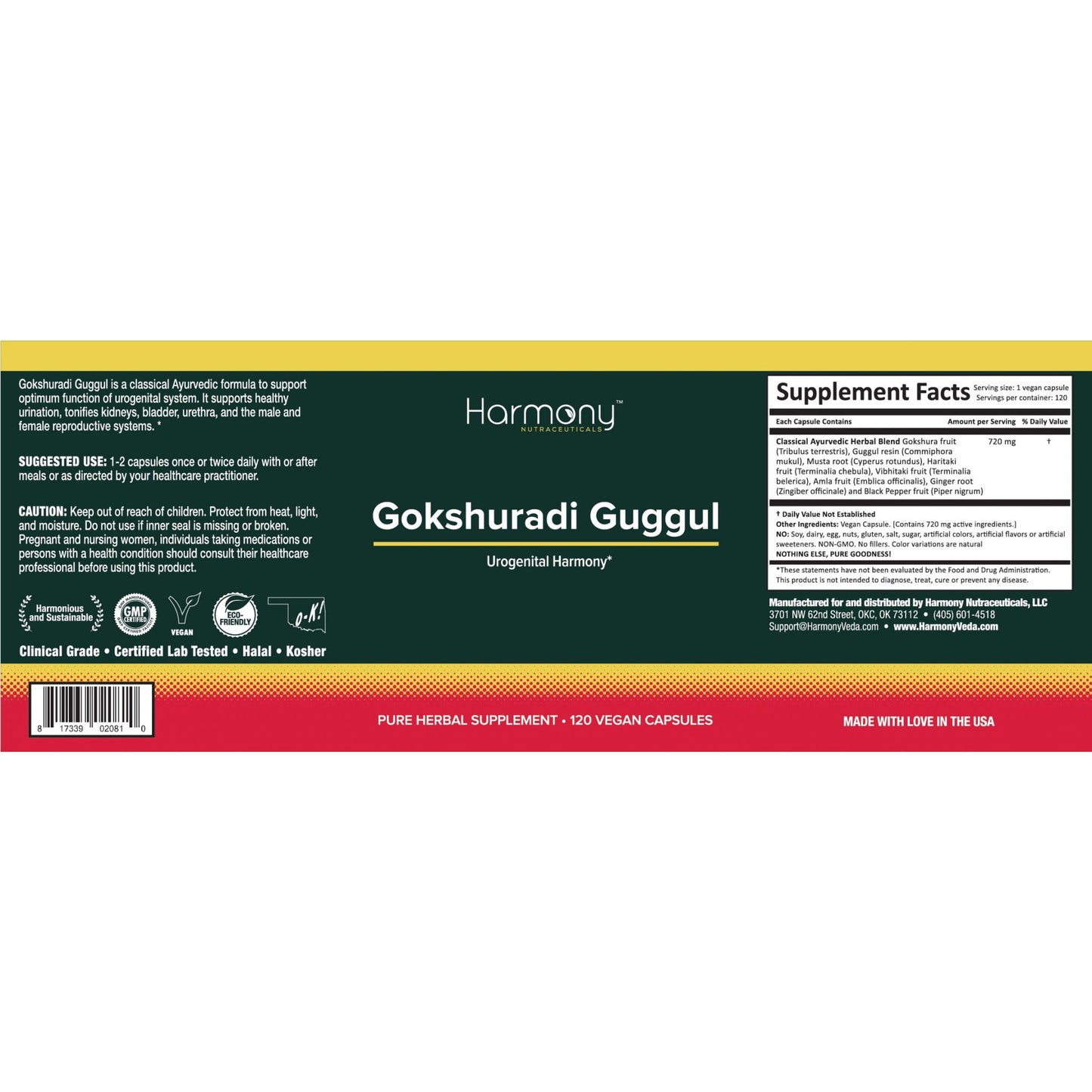 harmony veda | gokshuradi guggul capsules | 120 caps