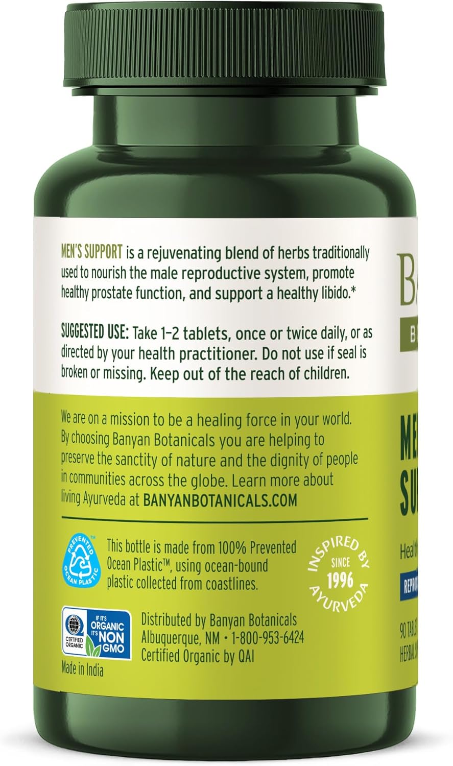 mens support tablets | certified organic | 90 count