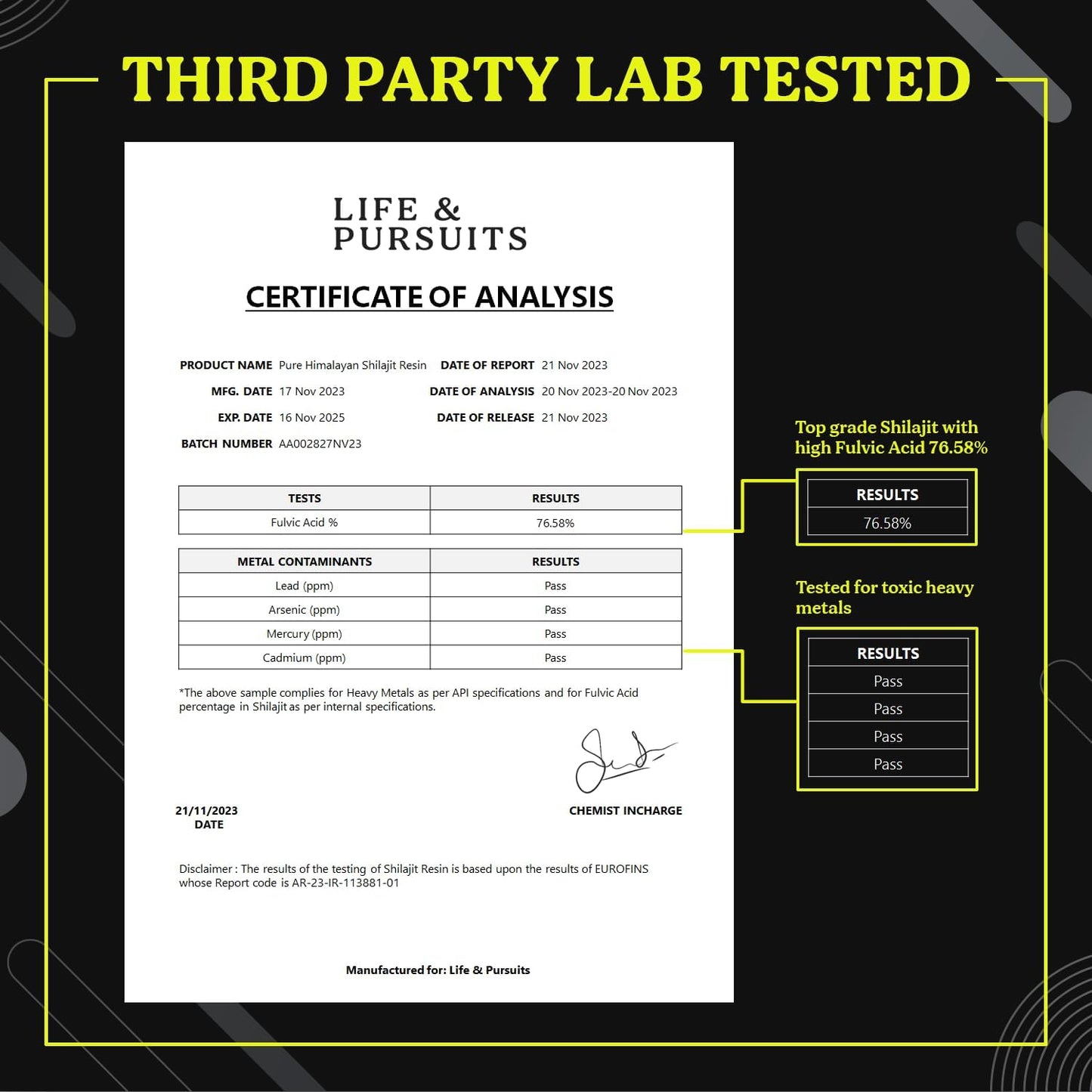 life & pursuits | pure himalayan shilajit resin | 30gm | rich in fulvic acid