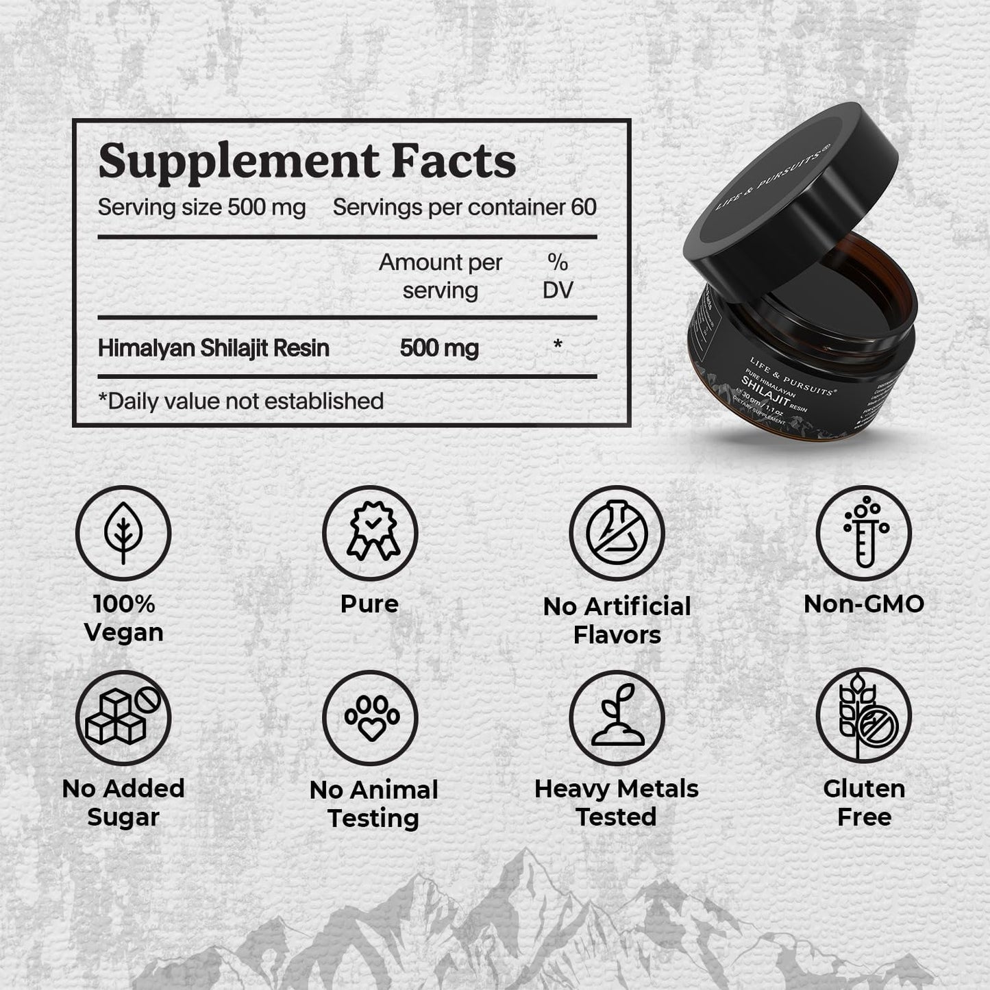 life & pursuits | pure himalayan shilajit resin | 30gm | rich in fulvic acid