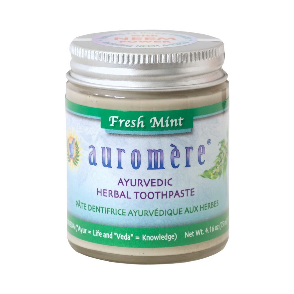 auromere | ayurvedic toothpaste| fresh mint | jar | 117gm
