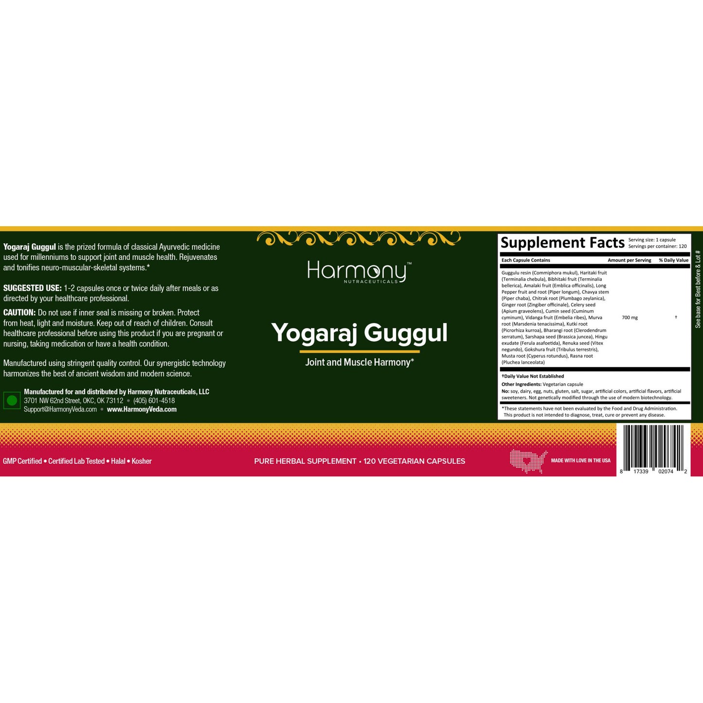 harmony veda | yogaraj guggul capsules | 120 units
