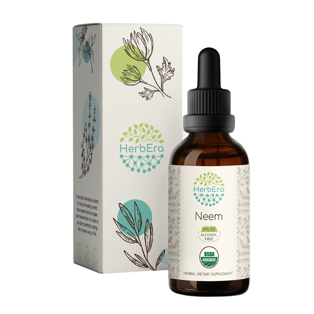 herbera | neem herbal extract tincture | organic | alcohol-free | 60ml | made in usa