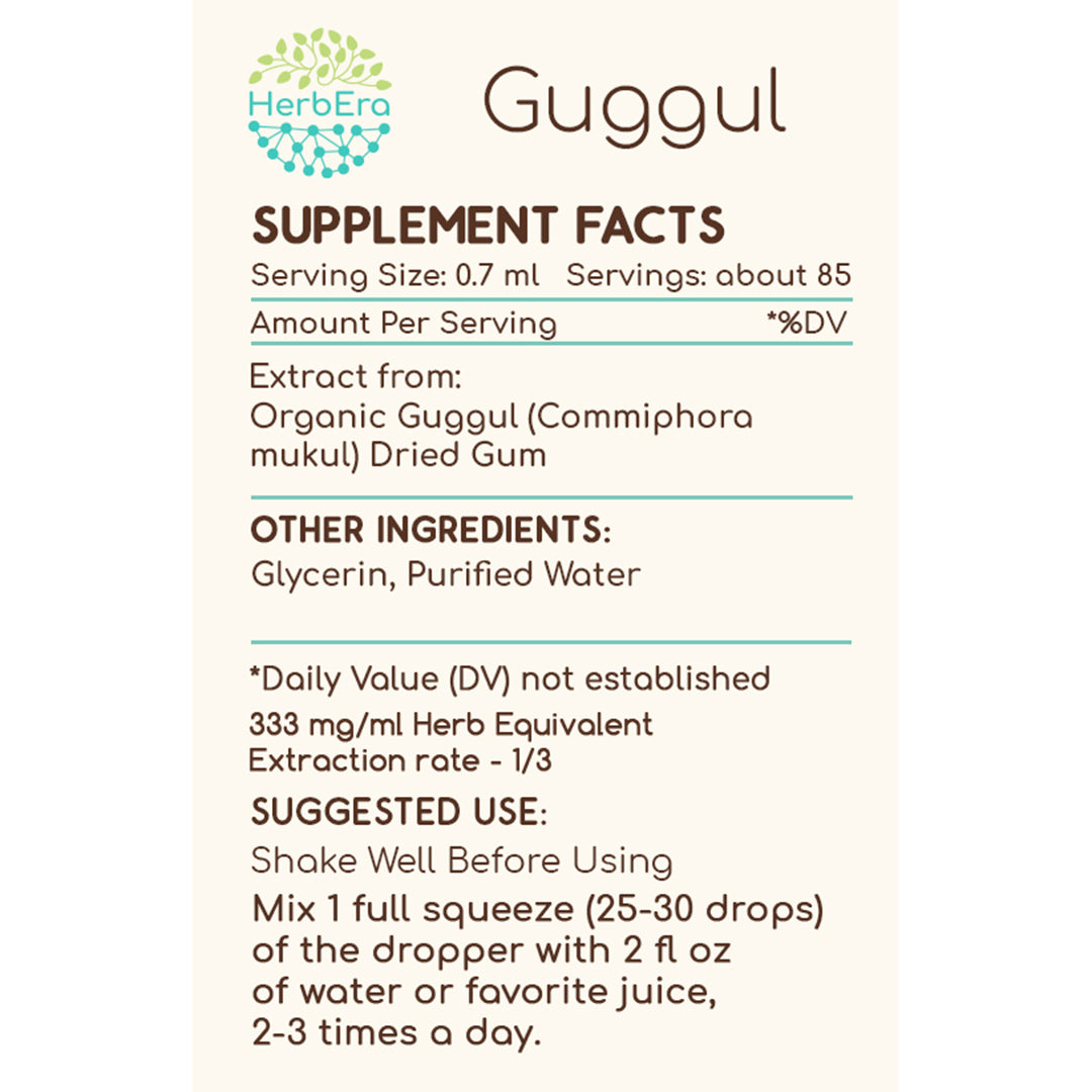 herbera | guggul herbal extract tincture | organic | alcohol-free | 60ml | made in usa