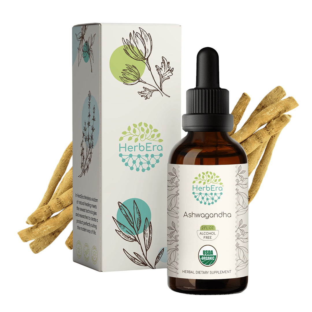 herbera | ashwagandha herbal extract tincture | organic | alcohol-free | made in usa