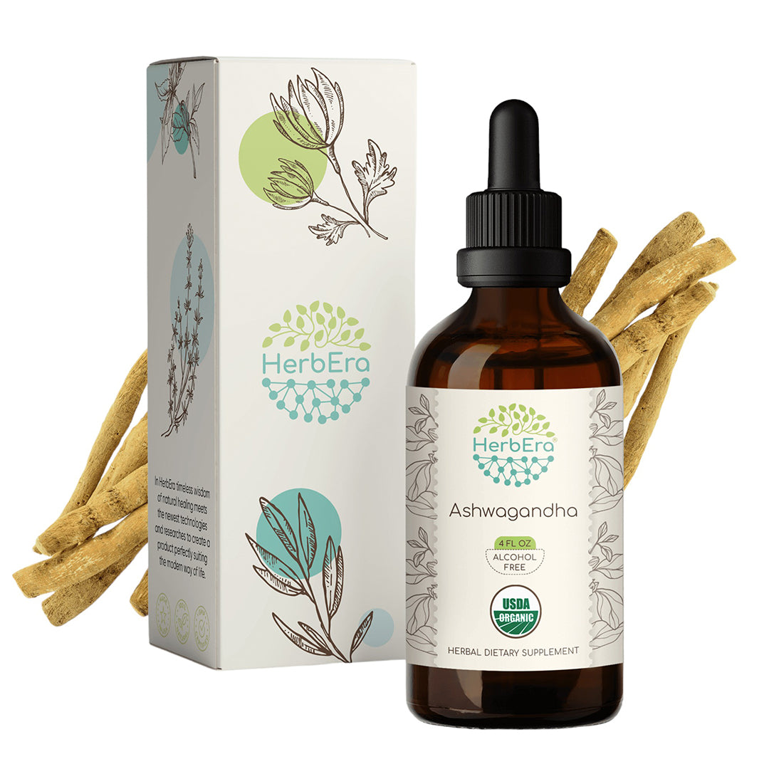 herbera | ashwagandha herbal extract tincture | organic | alcohol-free | made in usa