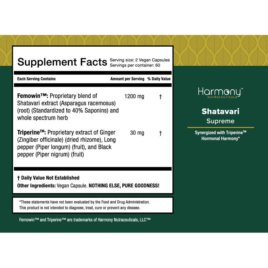 harmony veda | shatavari supreme | 120 capsules | for hormonal balance and rejuvenation