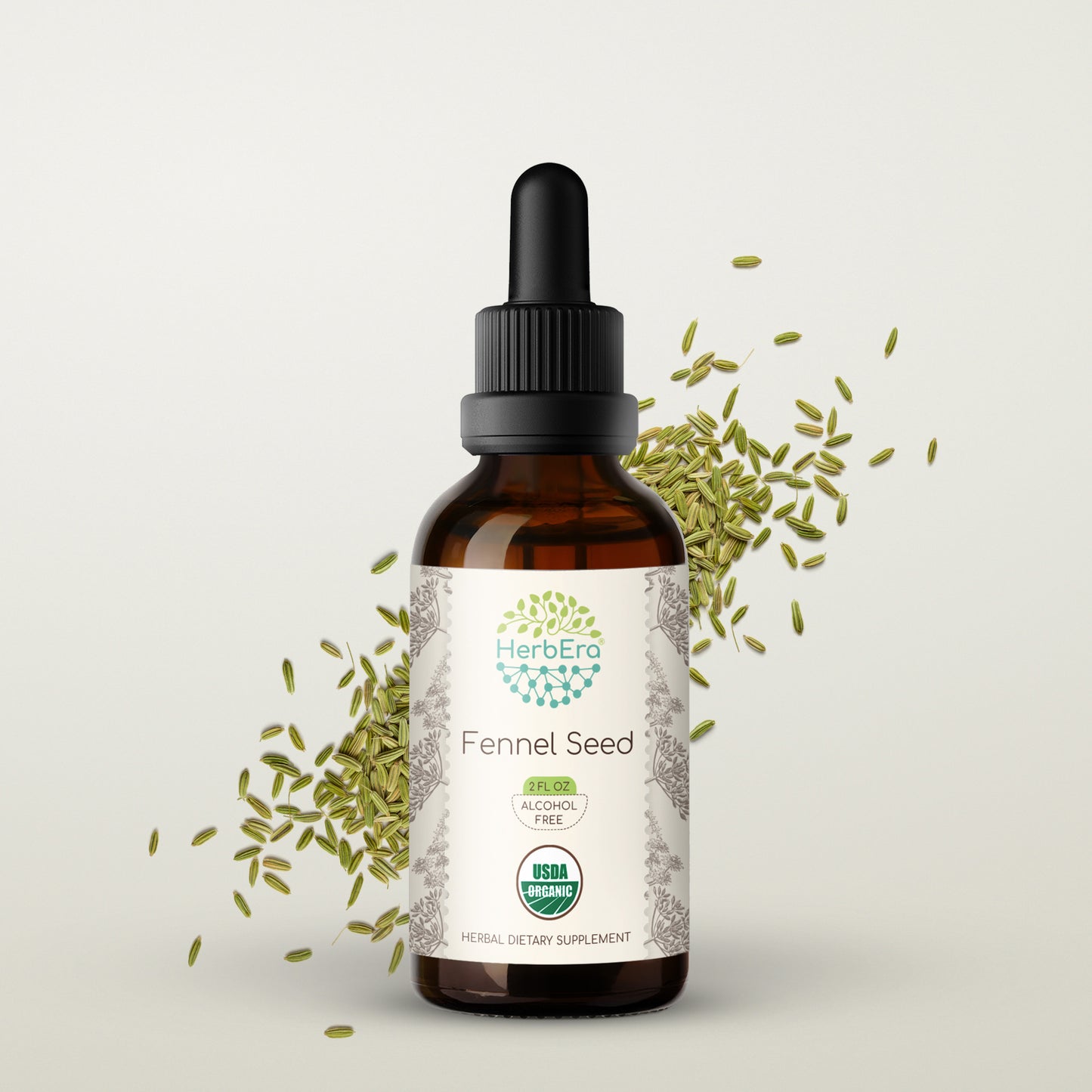 herbera | fennel seed herbal extract tincture| 60ml | organic | alcohol free | made in usa