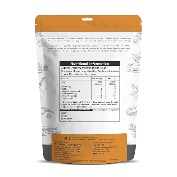 just jaivik |jaggery powder | 227g | organic
