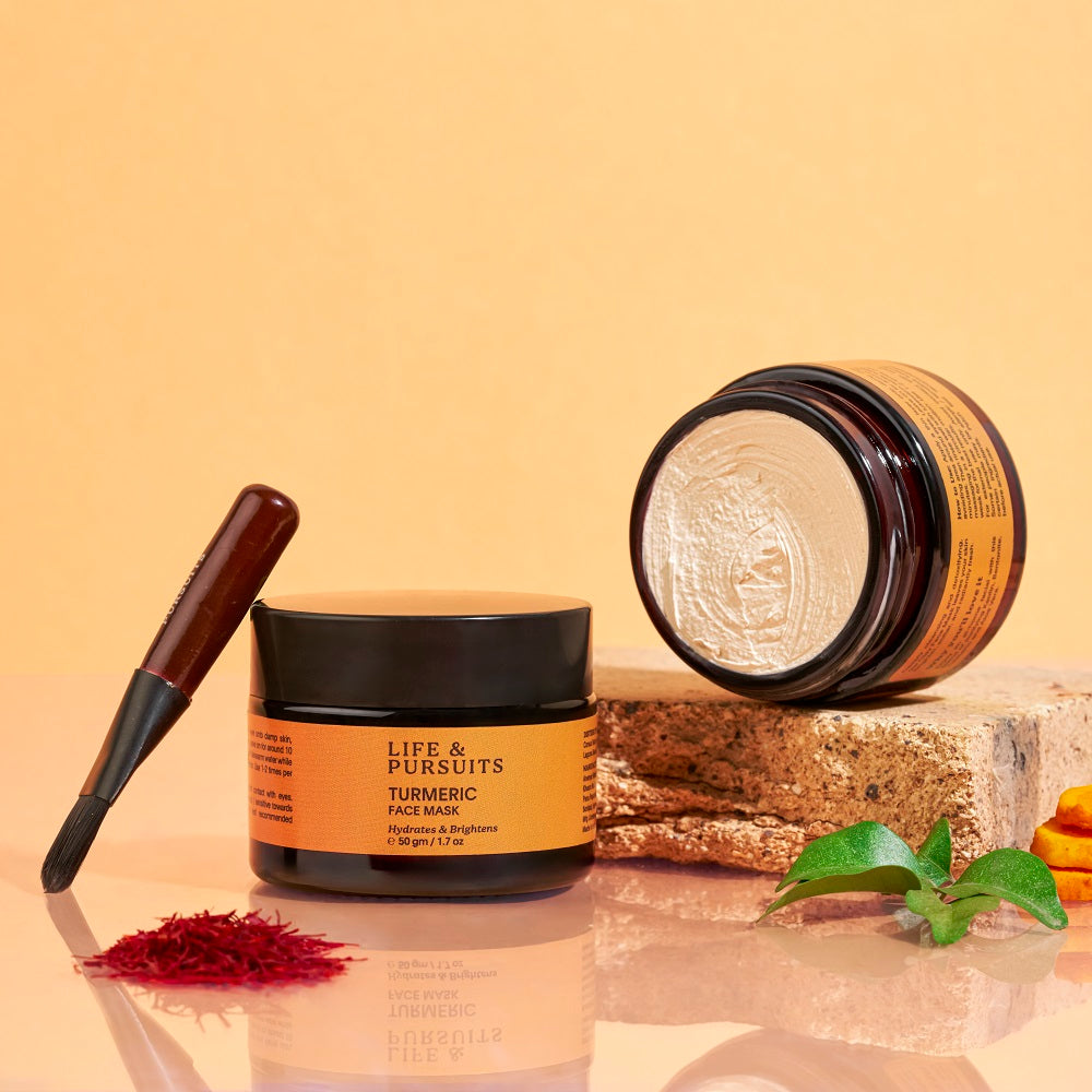 life & pursuits | turmeric face mask |50gm | clay facial mask with vitamin c