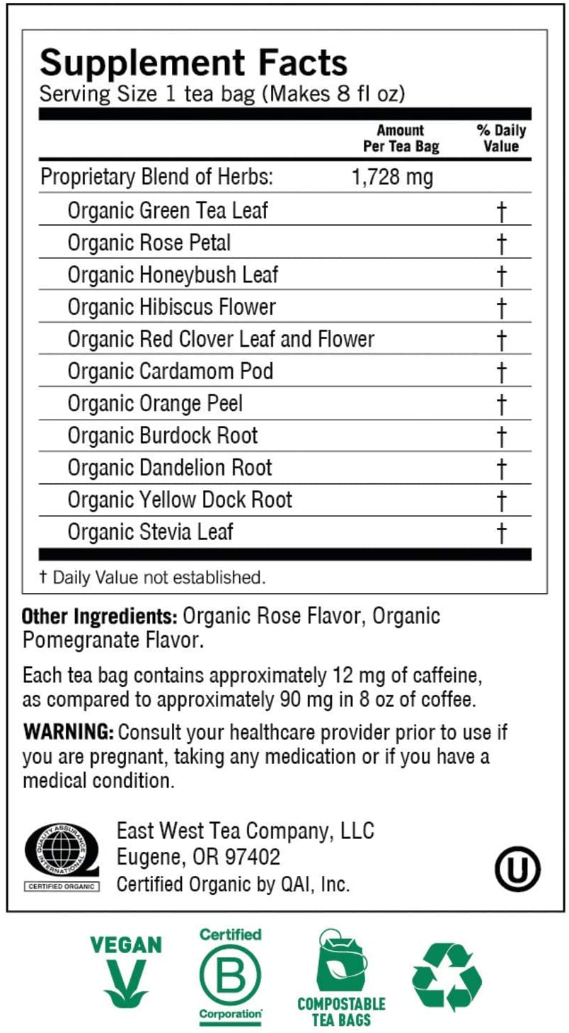 yogi tea | skin detox | herbal tea | 16 tea bags | soothing rose hibiscus