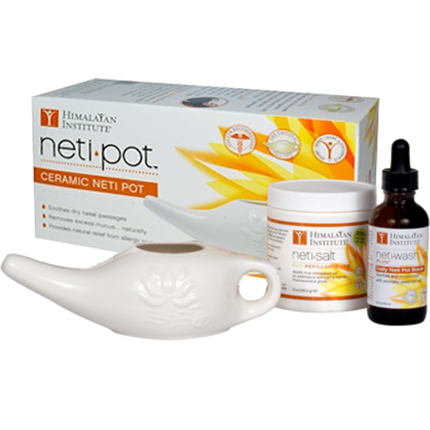 Himalayan Institute Neti Pot,  3 Piece Kit - Sattvic Health Store  - An Ayurveda Products Store for Australia