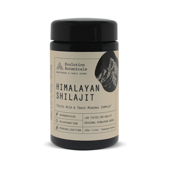 evolution botanicals | shilajit himalayan mineral powder | 120g | 100+ servings