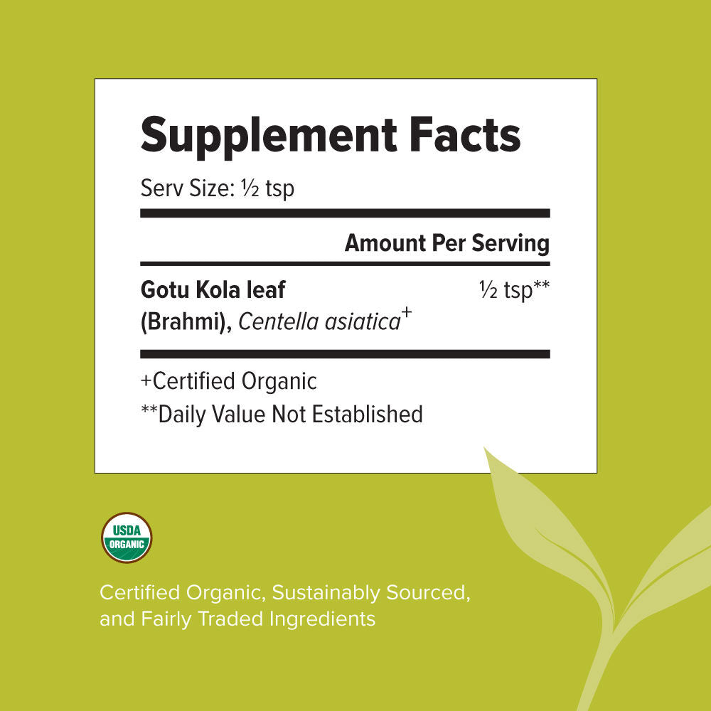 brahmi/gotu kola powder - certified organic
