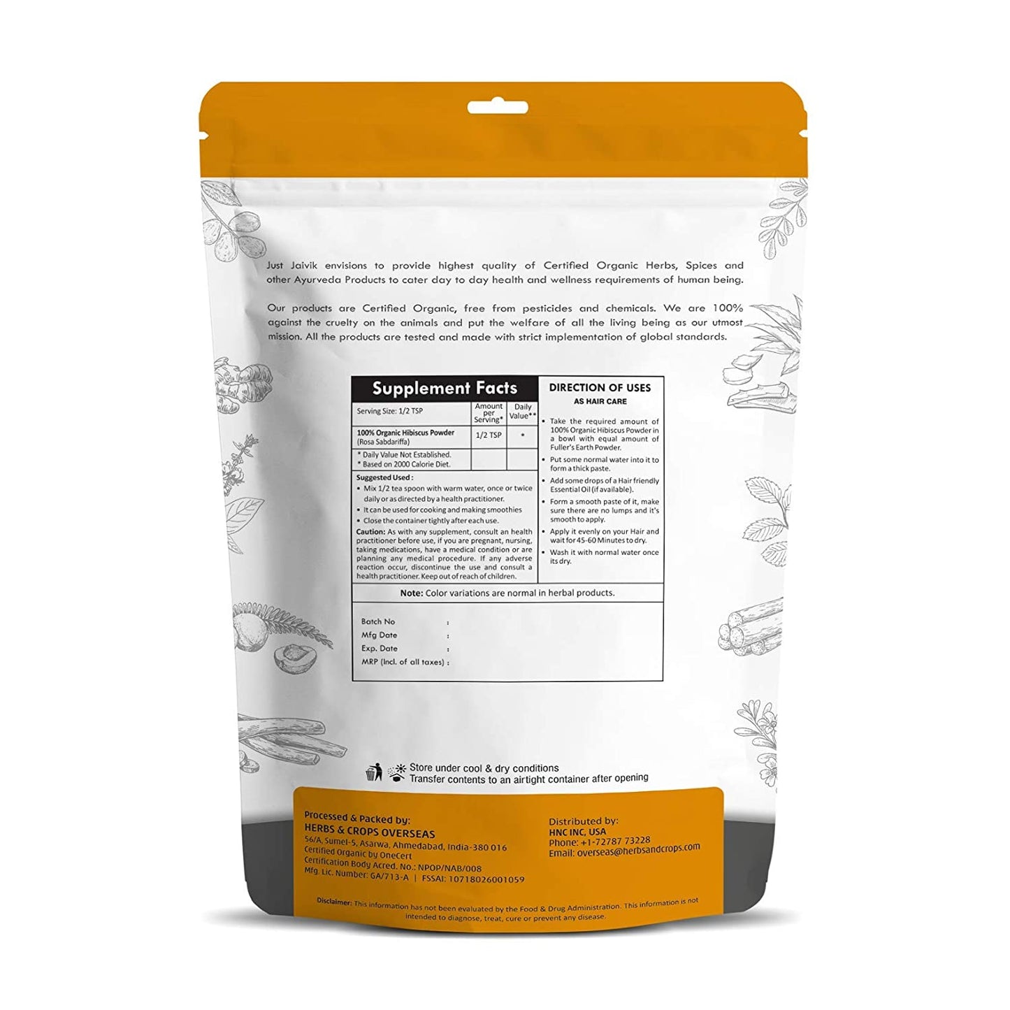 hibiscus flower powder 227g buy from sattvic health store australia