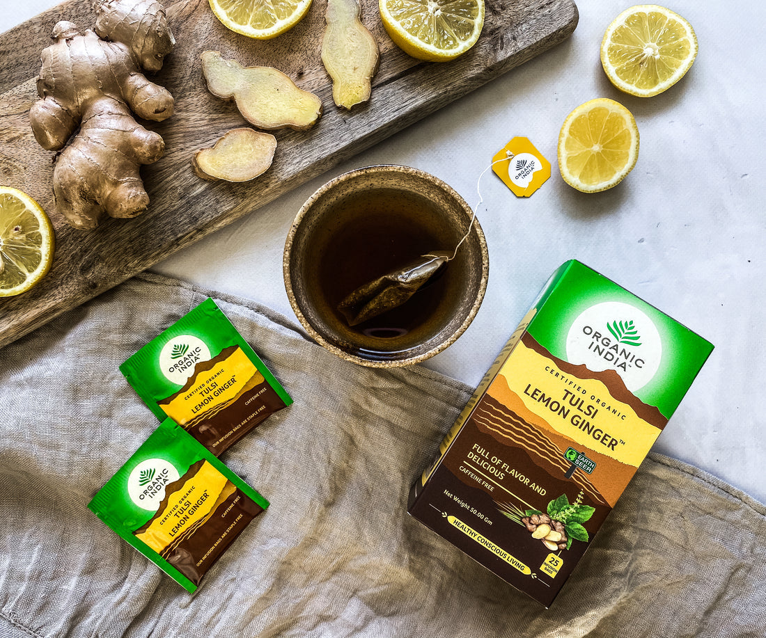 organic india | tulsi lemon ginger| 25 tea bags