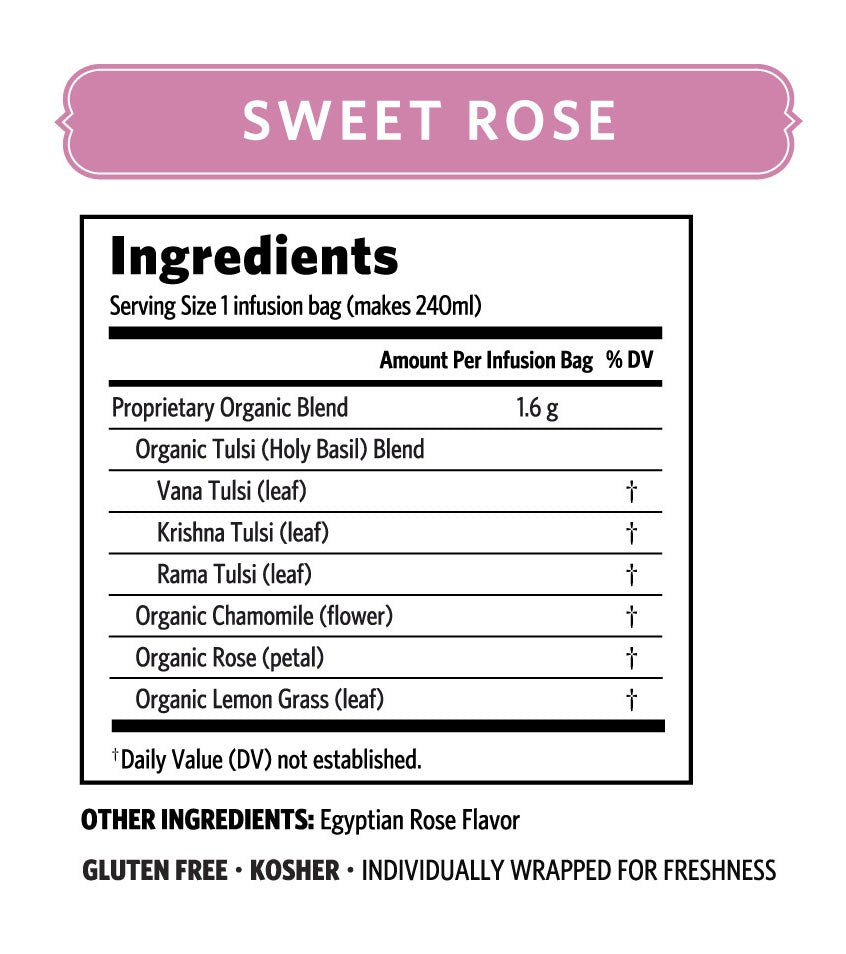 tulsi sweet rose tea | 25 tea bags