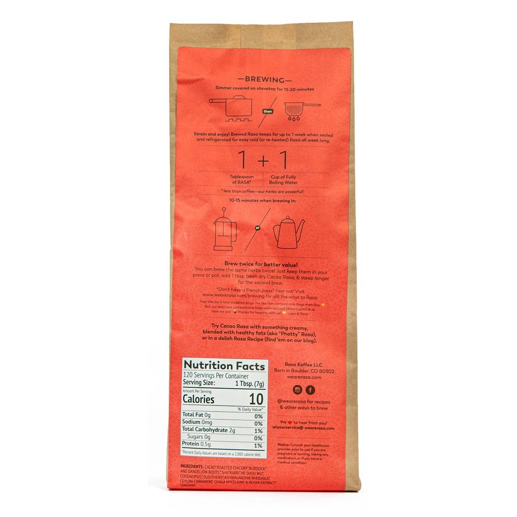 rasa cacao herbal coffee alternative naturally caffeine-free