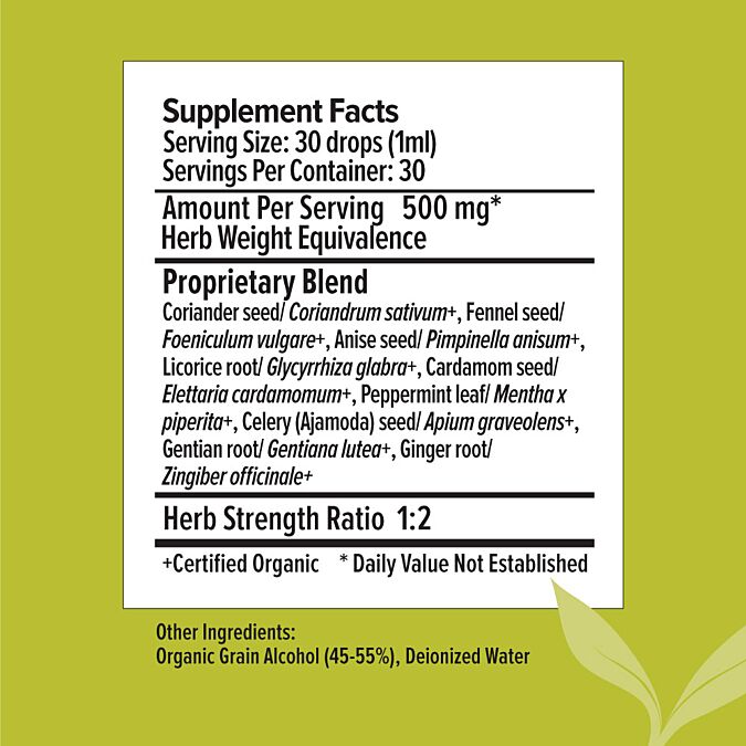 easy digest liquid extract | certified organic | for healthy digestion |30ml