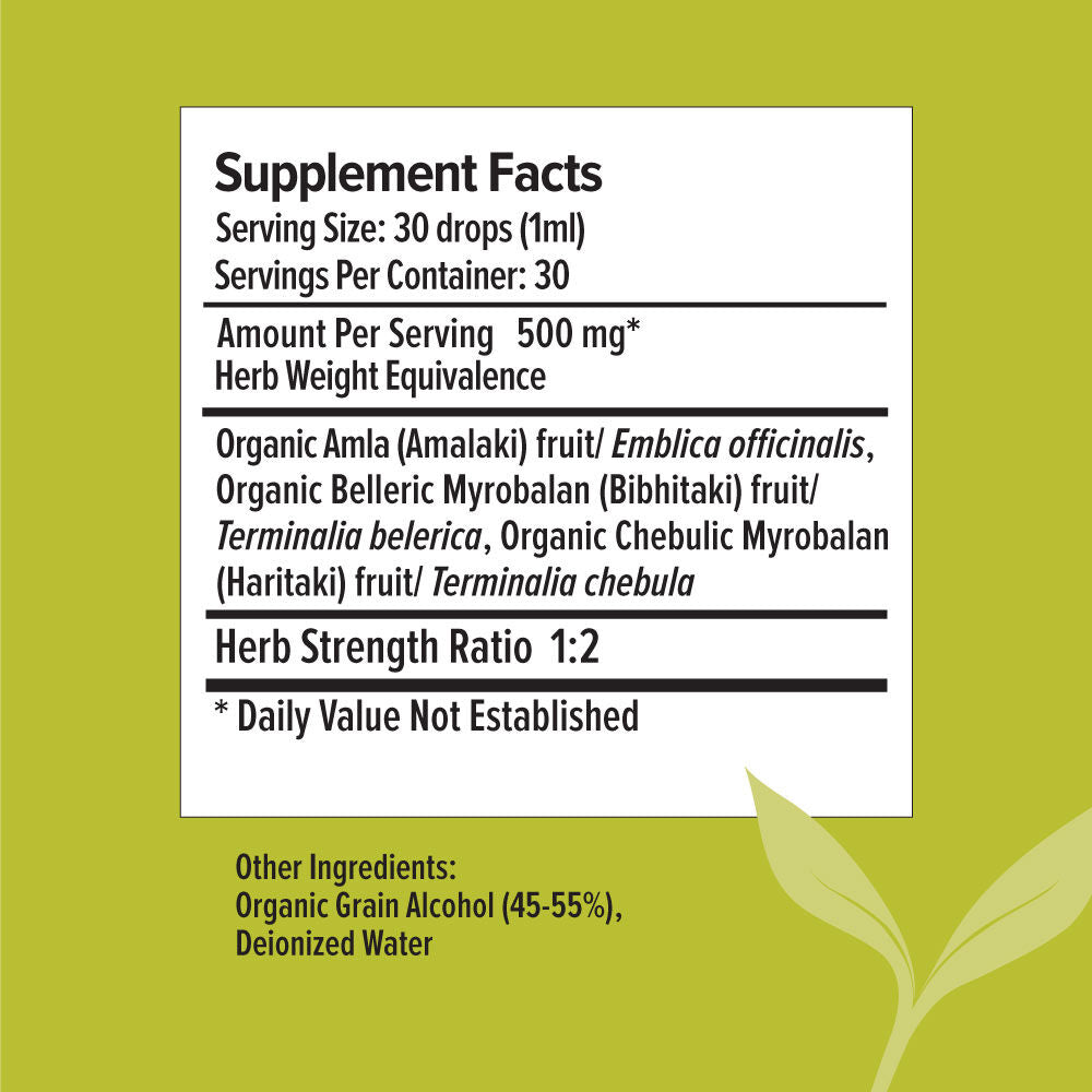 triphala liquid extract | certified organic | detoxification | 30ml