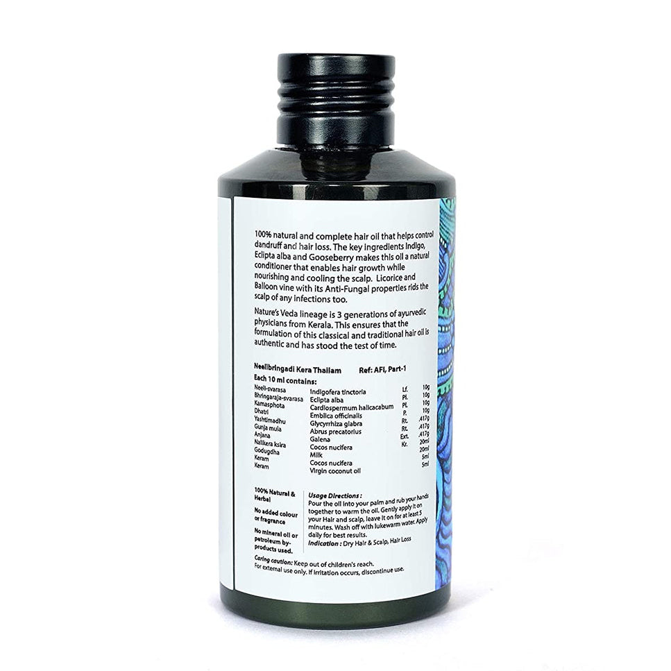 Hair Oil | Neelibringadi | Bhringraj & Indigo | No added colour or fragrances | 150ml