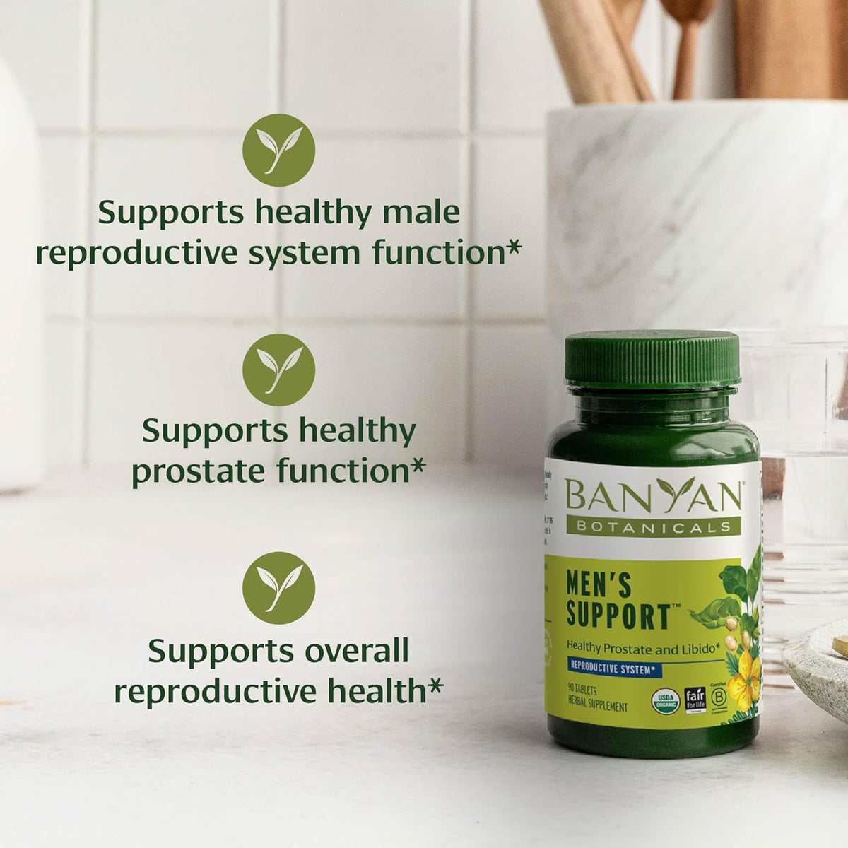 Mens Support tablets | Certified Organic | 90 Count