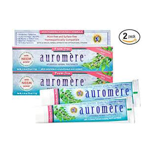 auromere | ayurvedic herbal toothpaste | foam free | cardamom-fennel | 117gm