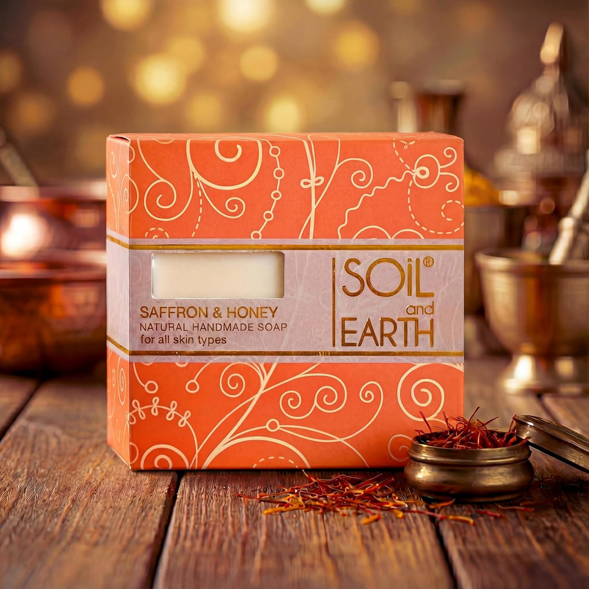 Soil and Earth | Saffron & Honey | Handmade Soap Bar