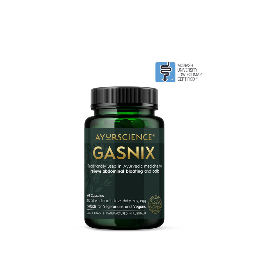 AyurScience | Gasnix | Low FODMAP | 60 Capsules