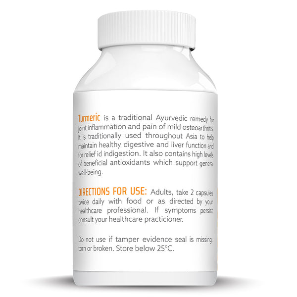 Natures Help | Organic Turmeric Capsules with Black Pepper and Ginger | 120 Capsules