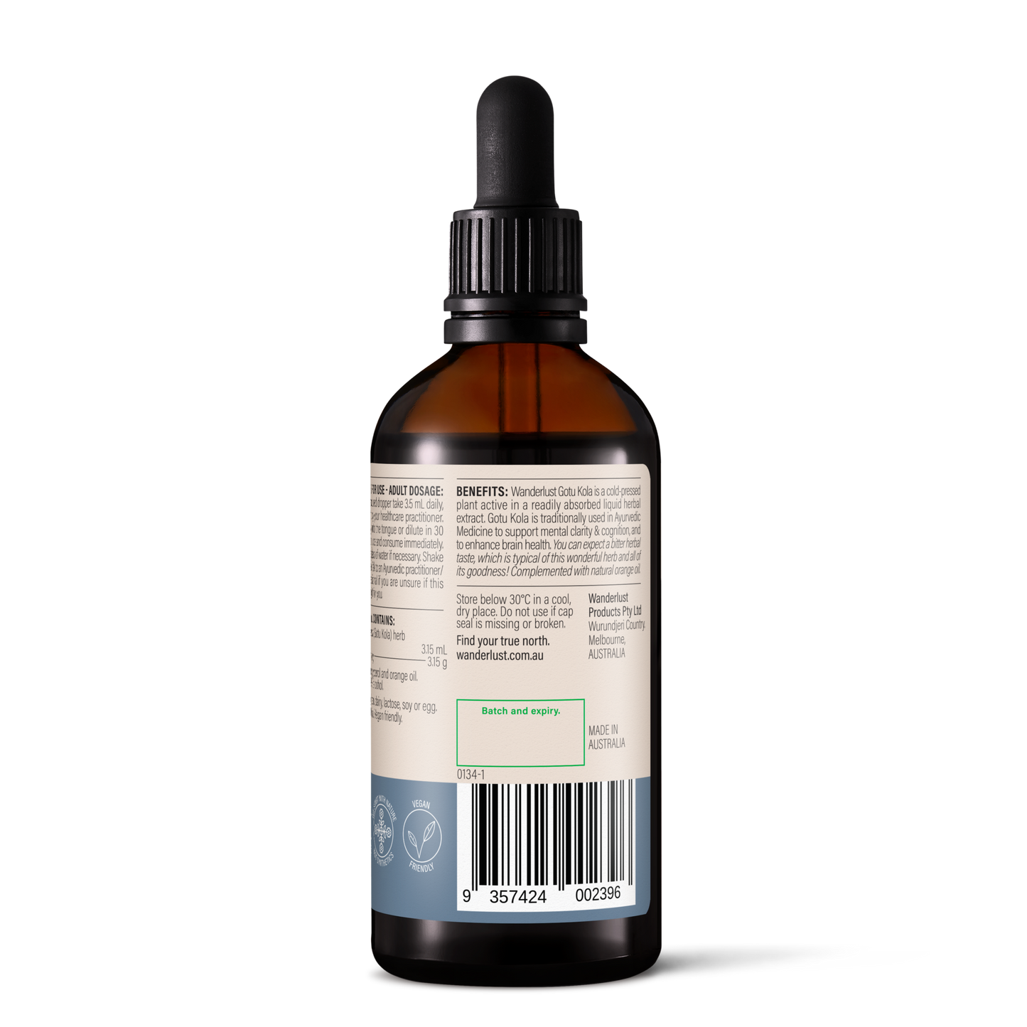 wanderlust | gotu kola drops | 90ml