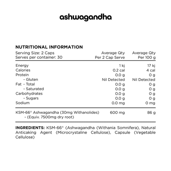 Switch Nutrition| KSM-66 Ashwagandha Capsules | 60 Caps