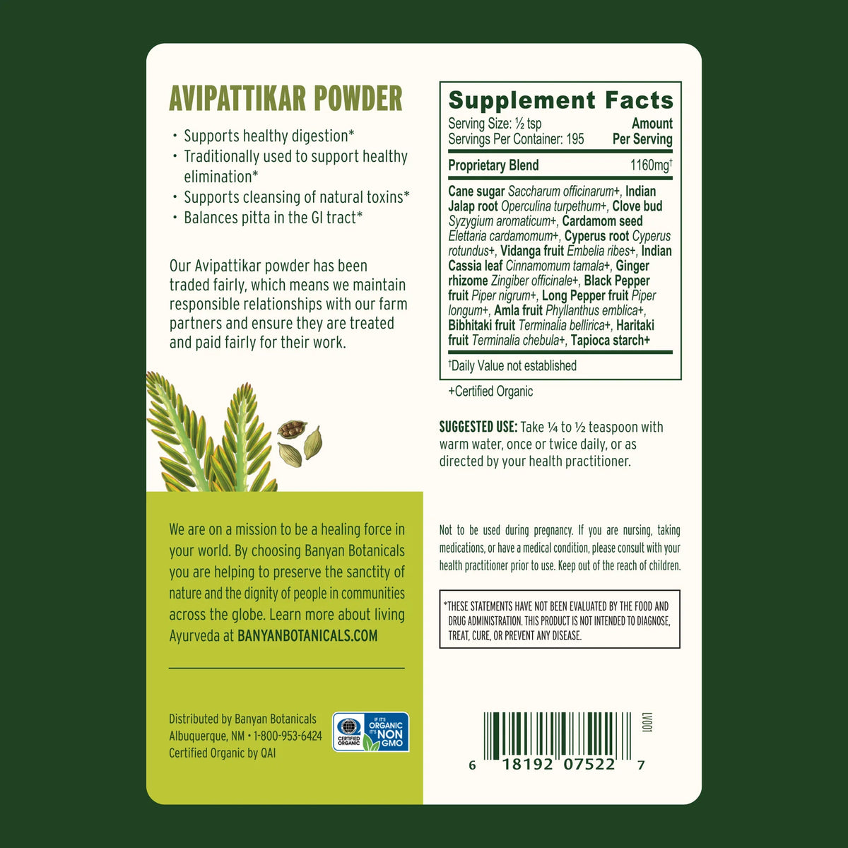 Aarshaveda | Avipattikar powder | USDA Certified Organic | 200gm