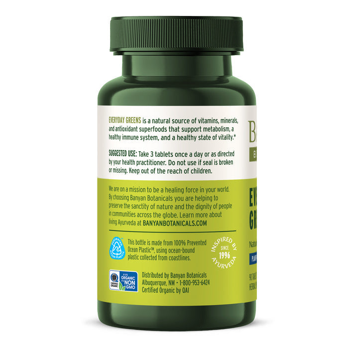 everyday greens tablets - certified organic