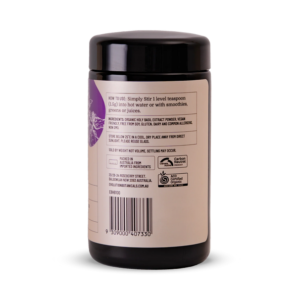 Evolution Botanicals | Organic Holy Basil Powder | 100gm Jar
