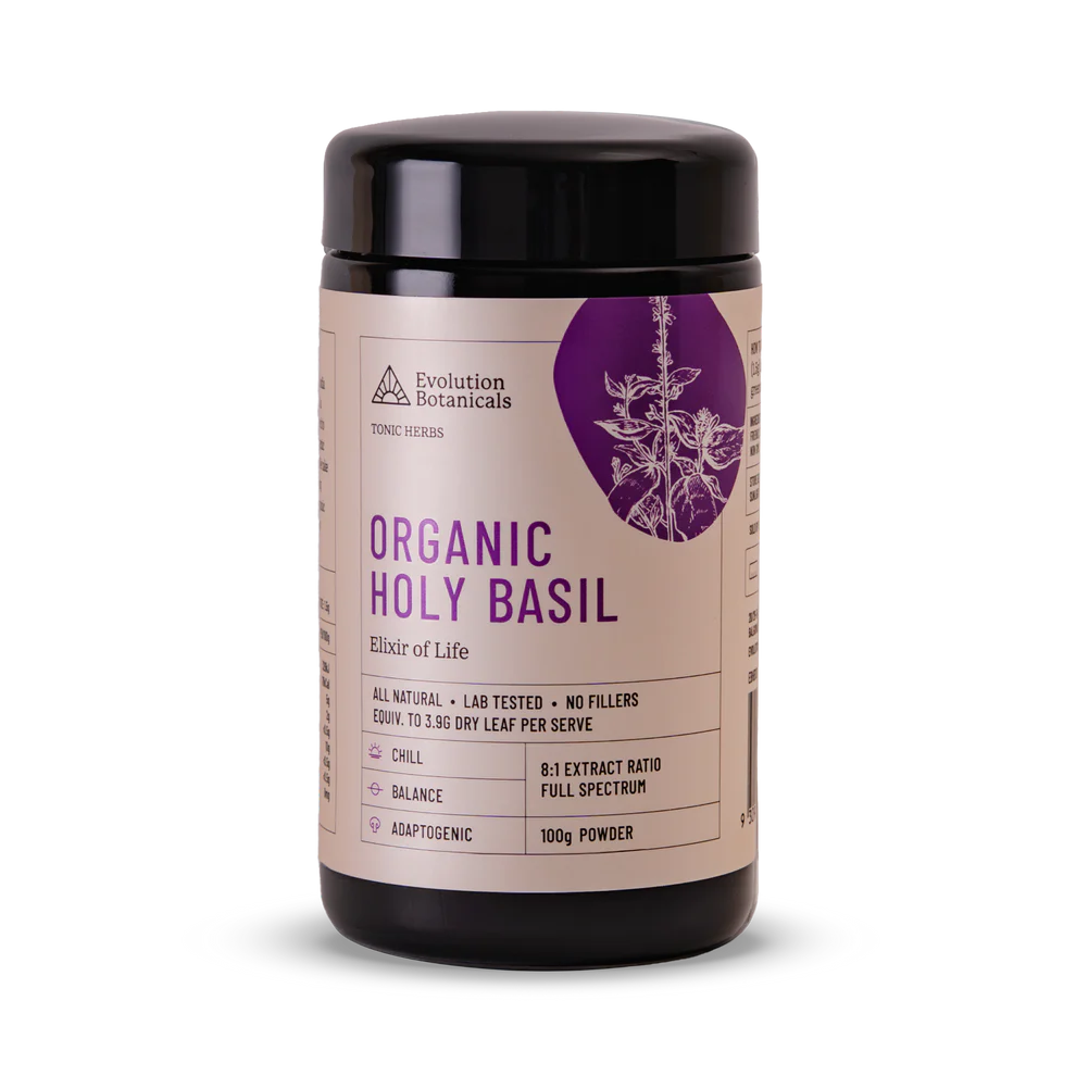 Evolution Botanicals | Organic Holy Basil Powder | 100gm Jar