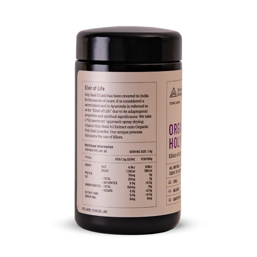 Evolution Botanicals | Organic Holy Basil Powder | 100gm Jar