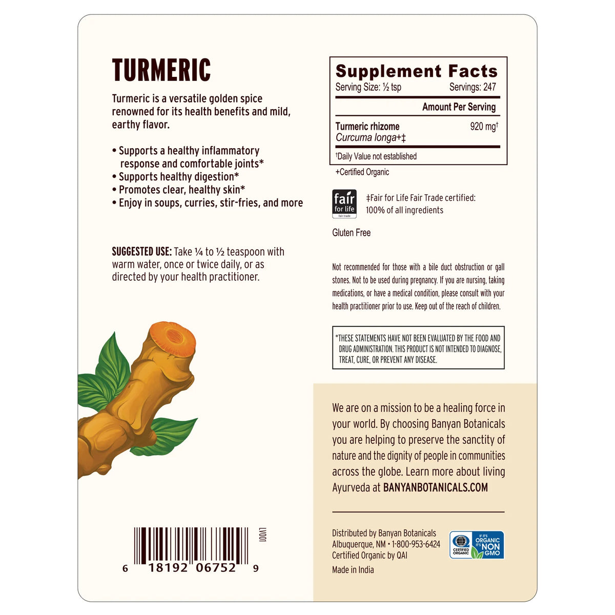 Turmeric powder - Certified Organic