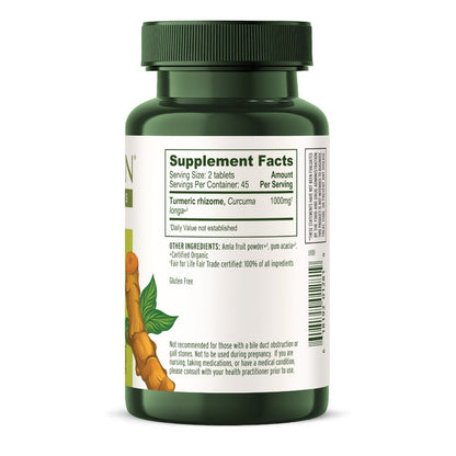 Turmeric tablets | USDA Certified Organic | 90 Count