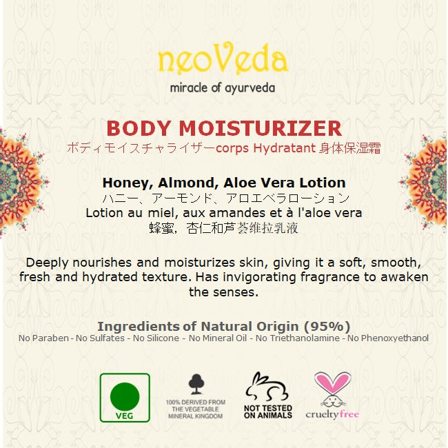 NeoVeda | Body Moisturiser Lotion | Honey | Almond | Aloe Vera