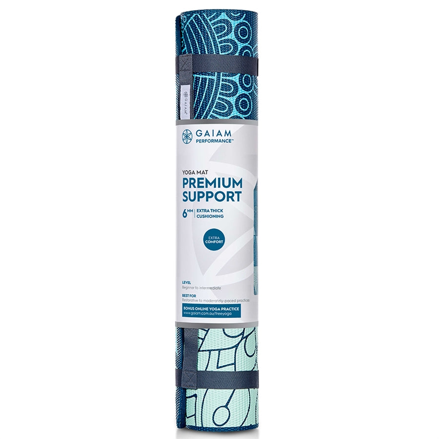 Gaiam | Performance Premium Support Sea Glass Yoga Mat | 6mm