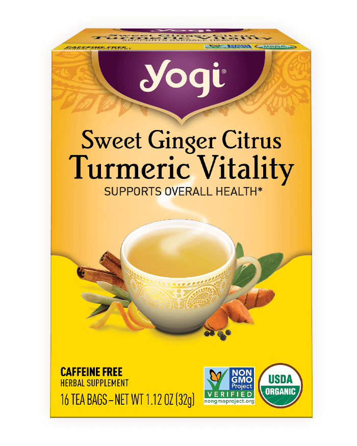 yogi tea |sweet ginger citrus turmeric vitality tea