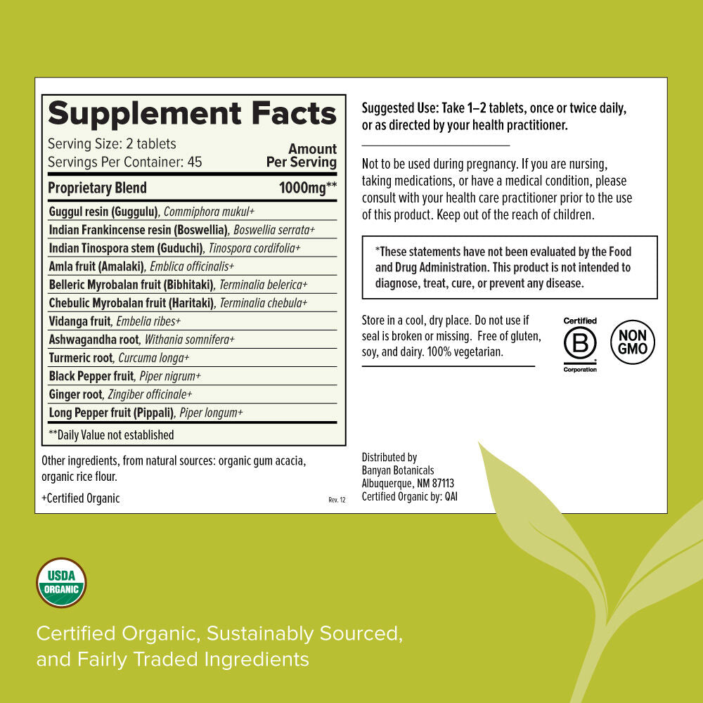 joint support tablets - certified organic
